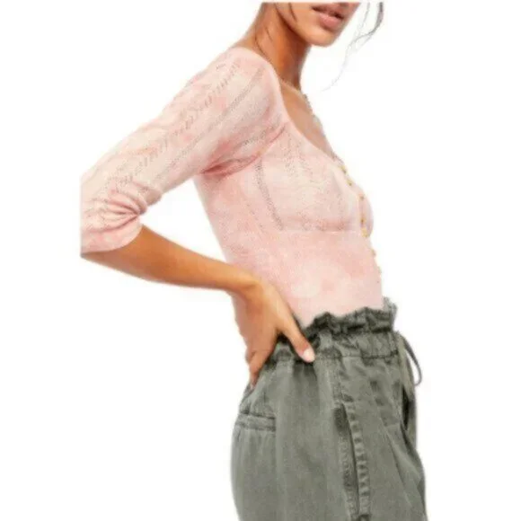 NWT Free People | Rory Henley Button Up Thermal Top Size Large - Picture 3 of 12